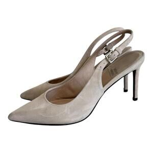 Jeffrey Campbell Pointed Toe Elegant Slingback Pumps Suede Leather Size 8.5